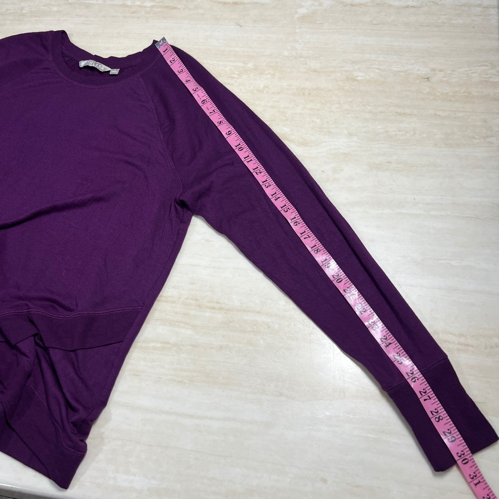 Athleta Purple Tulip Hem Crewneck Sweatshirt Womens Size LT Large Tall Raglan - Picture 8 of 10